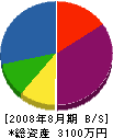 村井造園土木 貸借対照表 2008年8月期