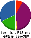 恵北設備工業 貸借対照表 2011年10月期