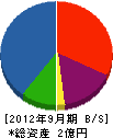 上岡土建 貸借対照表 2012年9月期