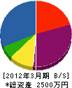 清田住宅設備 貸借対照表 2012年3月期