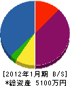 田辺設備テクノ 貸借対照表 2012年1月期