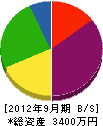 相羽組 貸借対照表 2012年9月期