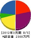 笹近組 貸借対照表 2012年3月期