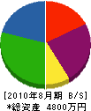 エスエー塗装工業 貸借対照表 2010年8月期