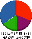 久保田造園 貸借対照表 2012年8月期