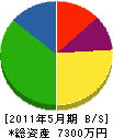 武蔵 貸借対照表 2011年5月期