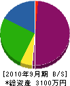 大幡建設 貸借対照表 2010年9月期