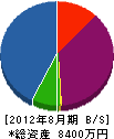 武井設備工業 貸借対照表 2012年8月期