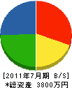 佐藤財組 貸借対照表 2011年7月期