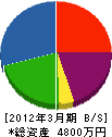 蜂須賀組 貸借対照表 2012年3月期