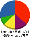 岡本商事 貸借対照表 2012年7月期
