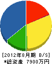 浜本組 貸借対照表 2012年8月期