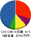 天野住設 貸借対照表 2012年10月期