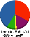 松本設備 貸借対照表 2011年8月期