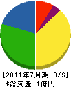 田中電気工務店 貸借対照表 2011年7月期