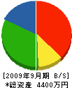中部産業 貸借対照表 2009年9月期