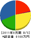 栃窪建材技研 貸借対照表 2011年8月期