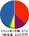 藤本組 貸借対照表 2012年3月期