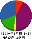 武海建設 貸借対照表 2010年9月期