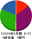和田兼建設 貸借対照表 2009年8月期