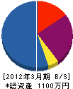 たきでん 貸借対照表 2012年3月期