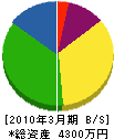 西塚管工事店 貸借対照表 2010年3月期