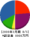 富田組 貸借対照表 2008年3月期