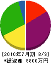 橋本ガラス店 貸借対照表 2010年7月期