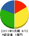 タニヤマ技研 貸借対照表 2011年9月期