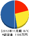 鮫島工務店 貸借対照表 2012年11月期