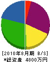 永島建設 貸借対照表 2010年8月期