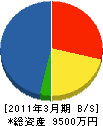 岩川金物店 貸借対照表 2011年3月期