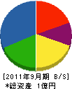 寺沢電工 貸借対照表 2011年9月期