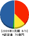 長谷川体育施設 貸借対照表 2009年3月期