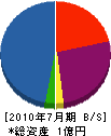 松澤組 貸借対照表 2010年7月期