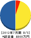 京都西山建設業（同） 貸借対照表 2012年7月期