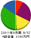岩崎建設 貸借対照表 2011年9月期