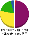 田中 貸借対照表 2009年7月期