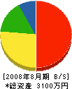 三栄塗装 貸借対照表 2008年8月期
