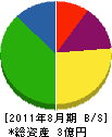 カネヤマ 貸借対照表 2011年8月期