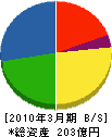 日本空調サービス 貸借対照表 2010年3月期