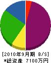 鶴田機工 貸借対照表 2010年9月期