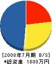 Ｈ＆Ｓ 貸借対照表 2008年7月期
