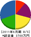 浦山工業 貸借対照表 2011年6月期