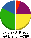 木村塗装工業 貸借対照表 2012年8月期