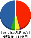 ヤマトガワ 貸借対照表 2012年3月期