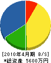 沢津橋造園 貸借対照表 2010年4月期