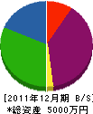若井組 貸借対照表 2011年12月期