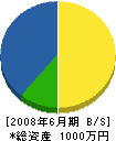 渡辺設備工業 貸借対照表 2008年6月期