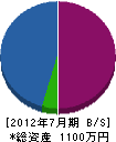 大晃建設 貸借対照表 2012年7月期